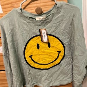 Cute long sleeve smiley face tee